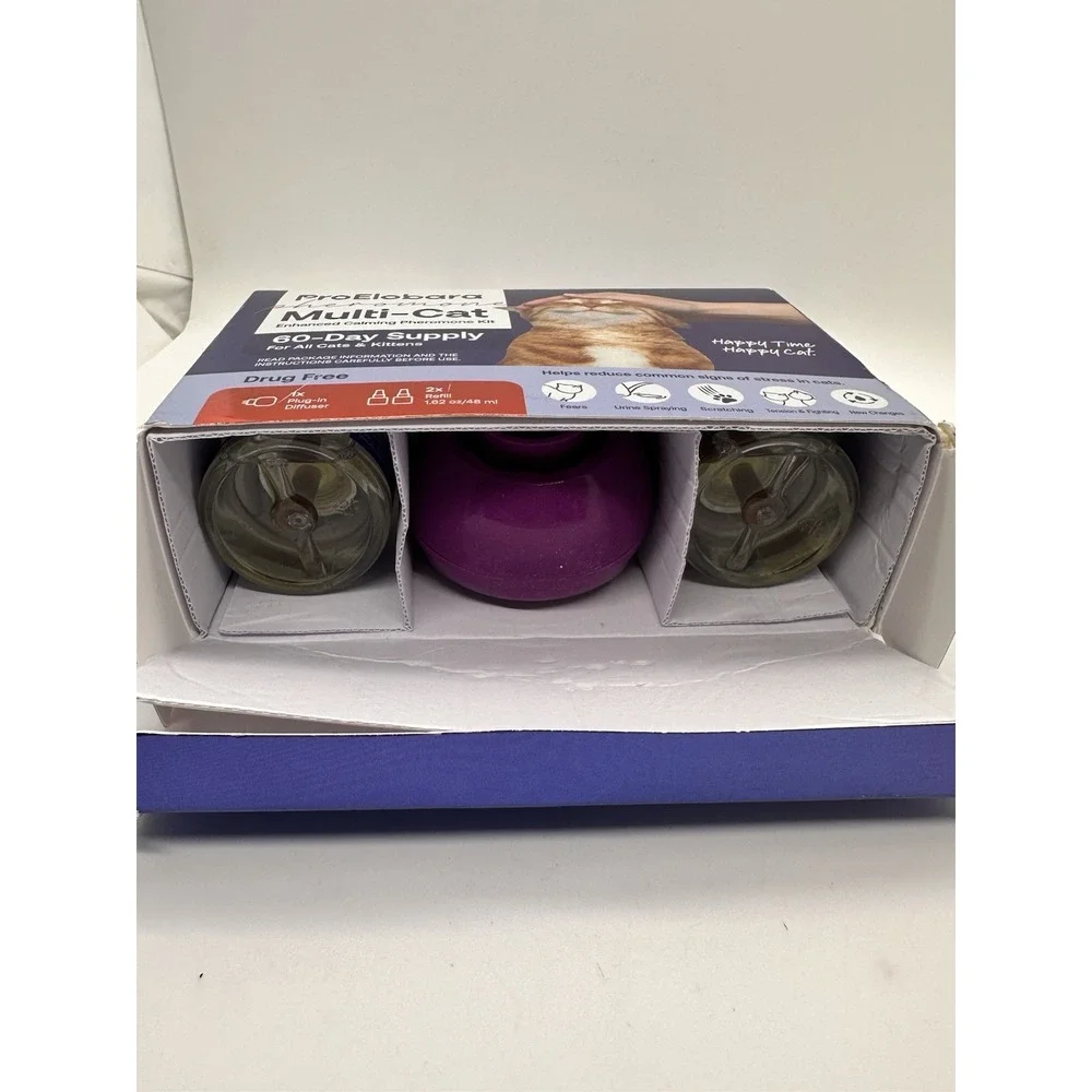 ProElobara Multi-Cat Calming Pheromone Kit‎ 60-Day Supply Plug-In & Refills NEW